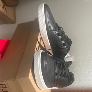 Men's Black Athletic Sneakers with White Sole